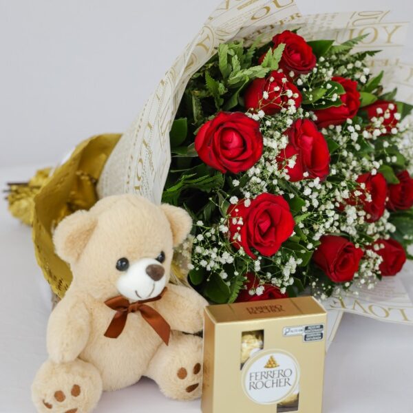 Kit Buquê Rosas Nacionais 01 - 12 unidades